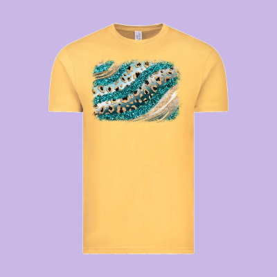Turquoise Glitter Background Vintage Tee Designed By Jahusdesignshop
