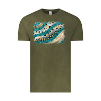 Vintage Olive turquoise glitter background Vintage Tee - JahusDesignShop