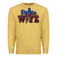 Antique Gold police wife with lightning bolt Premium Sweatshirt - CowGirlArtShop