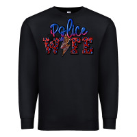Black police wife with lightning bolt Premium Sweatshirt - CowGirlArtShop
