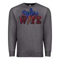 Charcoal Heather police wife with lightning bolt Premium Sweatshirt - CowGirlArtShop