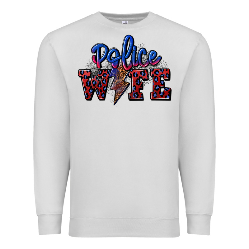 Police Wife With Lightning Bolt Premium Sweatshirt by CowGirlArtShop | Teevron