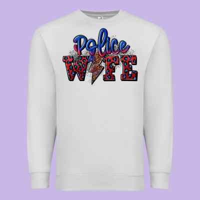 Police Wife With Lightning Bolt Premium Sweatshirt Designed By Cowgirlartshop
