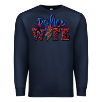 Navy police wife with lightning bolt Premium Sweatshirt - CowGirlArtShop