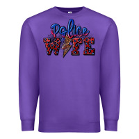 Purple police wife with lightning bolt Premium Sweatshirt - CowGirlArtShop