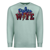 Seafoam police wife with lightning bolt Premium Sweatshirt - CowGirlArtShop