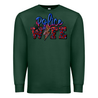 Sports Green police wife with lightning bolt Premium Sweatshirt - CowGirlArtShop