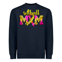Navy Softball Mom Breast Cancer Heavyweight Sweatshirt - BundleAndBundleShop
