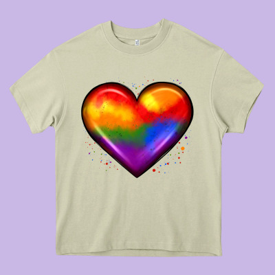 Pride Heart Heavy Core Tee Designed By Jahusdesignshop