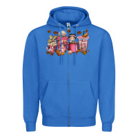 True Royal Cafecito y Chisme Coffee Cups Zipper Hoodie - texasbilliewilder