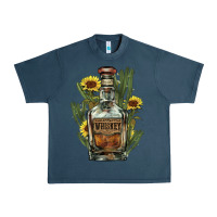 Midnight Navy western whiskey bottle Urban Heavy Tee - NancyCooperArtShop