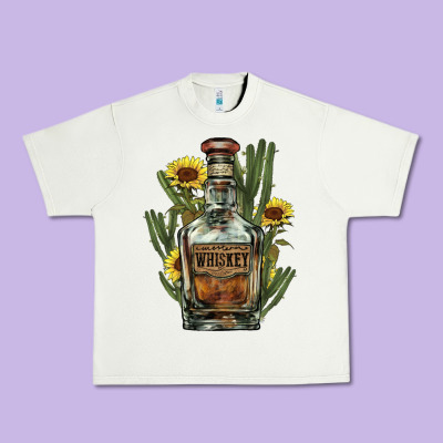 Western Whiskey Bottle Urban Heavy Tee Designed By Nancycooperartshop