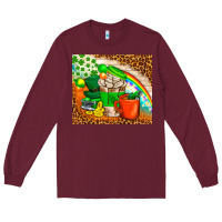 Burgundy Coffee Cups St Patricks Day Tumbler Long Sleeve Tee - BundleAndBundleShop