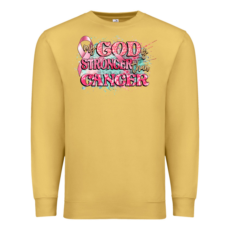 My God Is Stronger Than Cancer Premium Sweatshirt by CowGirlArtShop | Teevron