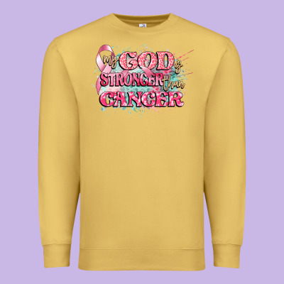 My God Is Stronger Than Cancer Premium Sweatshirt Designed By Cowgirlartshop