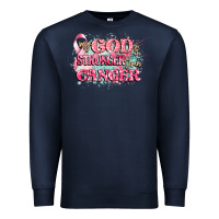 Navy my god is stronger than cancer Premium Sweatshirt - CowGirlArtShop