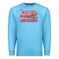 Ocean Blue my god is stronger than cancer Premium Sweatshirt - CowGirlArtShop