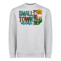 Heather Grey Small Town Mama With Sheeps Heavyweight Sweatshirt - BundleAndBundleShop