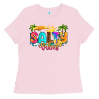 Bubblegum Pink salty vibes Ladies Tee - RanaPortraitStore