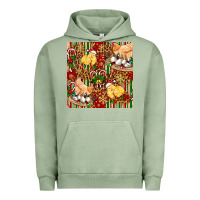 Pigment Oil Green christmas chicken Urban Hoodie - FaDigitalArtStudio