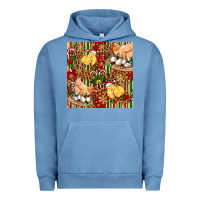 Pigment Pebble Blue christmas chicken Urban Hoodie - FaDigitalArtStudio