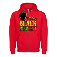 Red feeling blacknificent Zipper Hoodie - NancyCooperArtShop