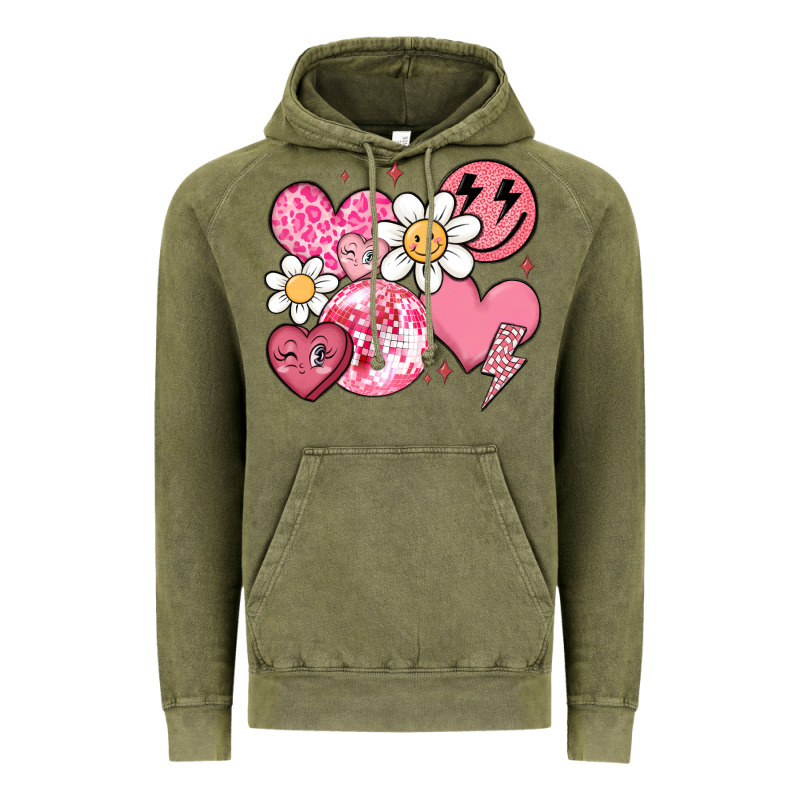 Retro Valentines Day Vintage Hoodie by MaliasSmallBusiness | Teevron