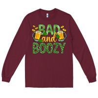 Burgundy Bad And Boozy St. Patricks Long Sleeve Tee - BundleAndBundleShop