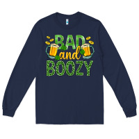 Navy Bad And Boozy St. Patricks Long Sleeve Tee - BundleAndBundleShop