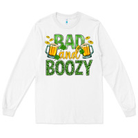 White Bad And Boozy St. Patricks Long Sleeve Tee - BundleAndBundleShop