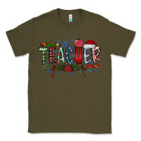 Army Green Teacher Christmas Classic Tee - CowhideDigitalArt