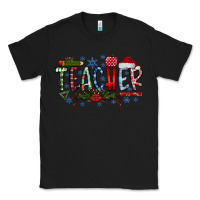 Black Teacher Christmas Classic Tee - CowhideDigitalArt