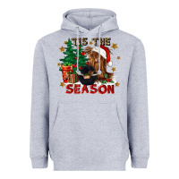 Heather Grey tis the season Heavyweight Hoodie - CowGirlArtShop
