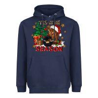 Navy tis the season Heavyweight Hoodie - CowGirlArtShop