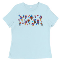 Baby Blue usa ice cream and popsicles Ladies Tee - AdoDesignShop