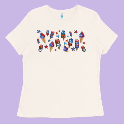 Usa Ice Cream And Popsicles Ladies Tee Designed By Adodesignshop