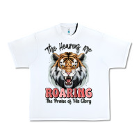 White the heavens are roaring tiger Urban Heavy Tee - MaliasSmallBusiness