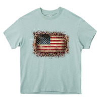 Arona Old Leopard American Flag Frame Heavy Core Tee - Bettercallsaul
