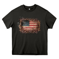 Asphalt Old Leopard American Flag Frame Heavy Core Tee - Bettercallsaul