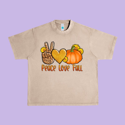 Peace Love Fall Urban Heavy Tee Designed By Adodesignshop