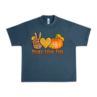 Midnight Navy peace love fall Urban Heavy Tee - AdoDesignShop