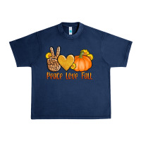 Navy peace love fall Urban Heavy Tee - AdoDesignShop