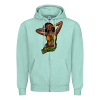 Seafoam black woman Zipper Hoodie - NancyCooperArtShop