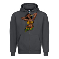 Smoke black woman Zipper Hoodie - NancyCooperArtShop