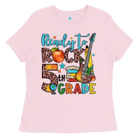 Bubblegum Pink ready to rock 5th grade Ladies Tee - JahusDesignShop