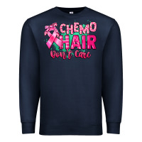 Navy Chemo hair don't care Cancer Awareness Premium Sweatshirt - HowdyJamesFarm