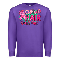 Purple Chemo hair don't care Cancer Awareness Premium Sweatshirt - HowdyJamesFarm