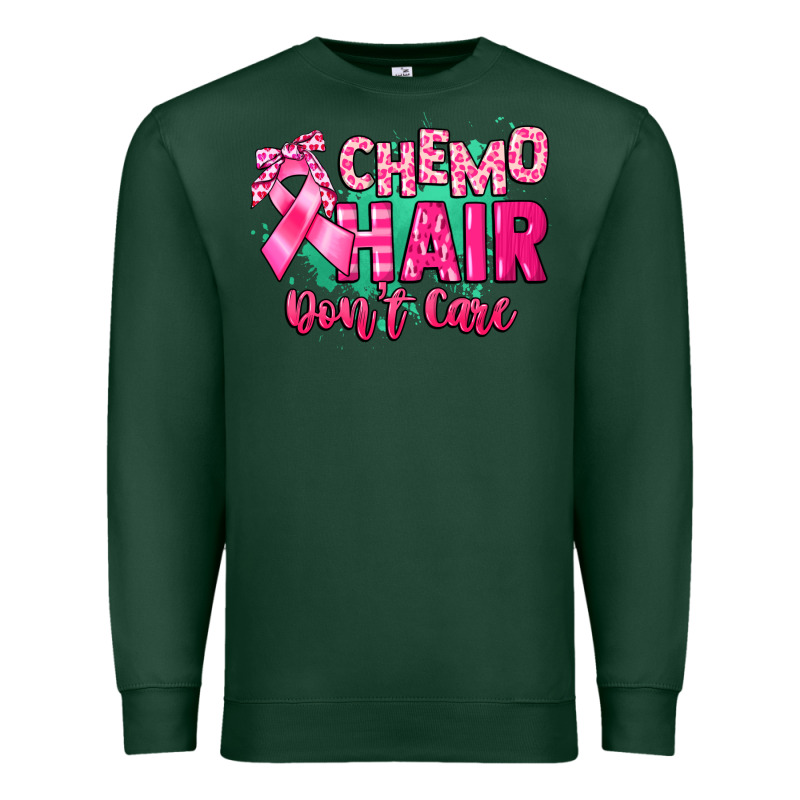 Chemo Hair Don't Care Cancer Awareness Premium Sweatshirt by HowdyJamesFarm | Teevron