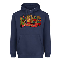 Navy love christmas reindeer Heavyweight Hoodie - CowGirlArtShop