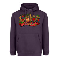 Plum love christmas reindeer Heavyweight Hoodie - CowGirlArtShop